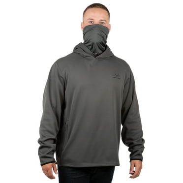 Realtree Arrowood Charcoal Men's Performance Pullover Hoodie with Neck Gaiter