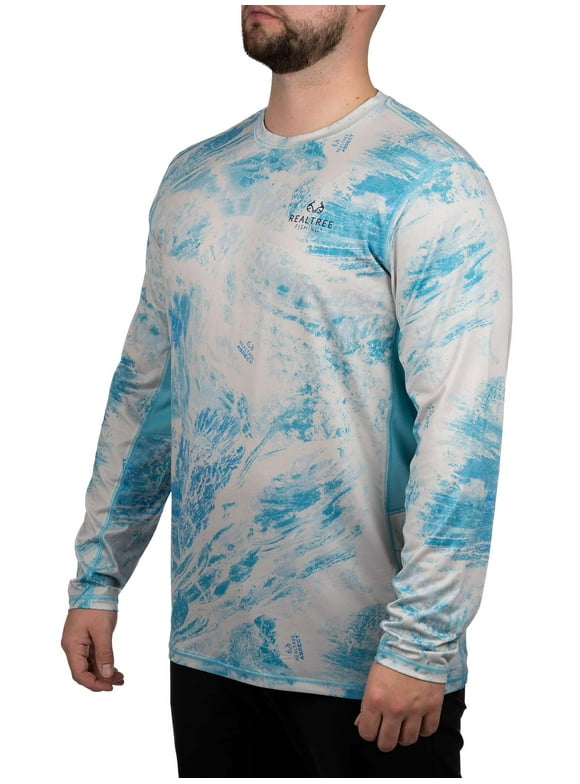 Aspect Crystal Blue Men's Long Sleeve Performance Fishing Tee