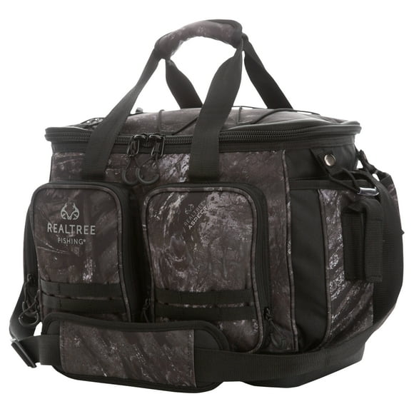 Realtree Aspect Large Tackle Bag Gray Camo, Unisex, Fishing Tackle Bag and Boxes, Polyester