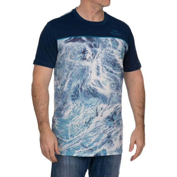 Realtree Aspect Sky Navy Men's Short Sleeve Fishing Shirt