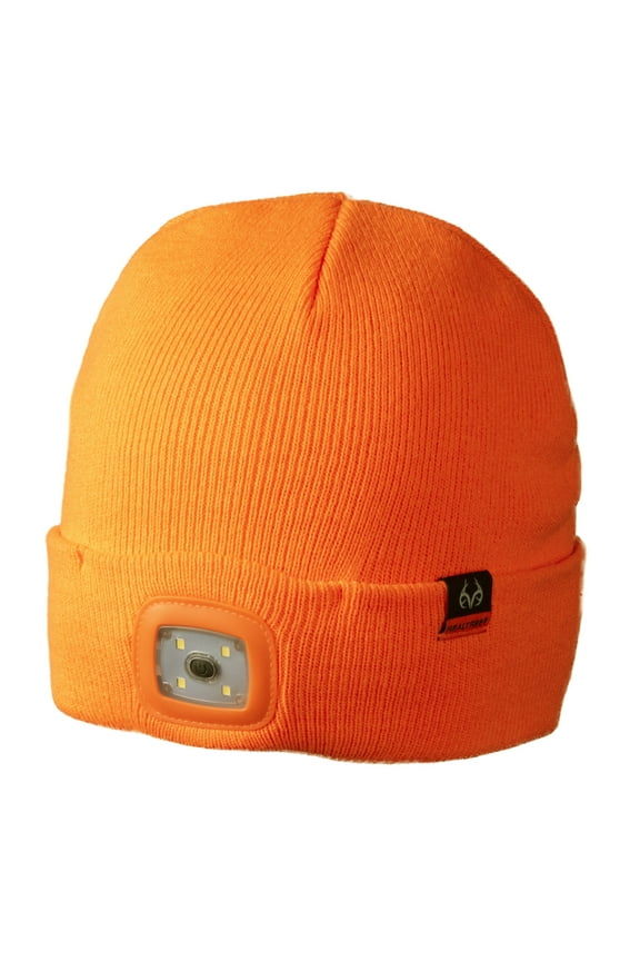 Blaze Orange LED Lighted Hunting Beanie Hat, Unisex