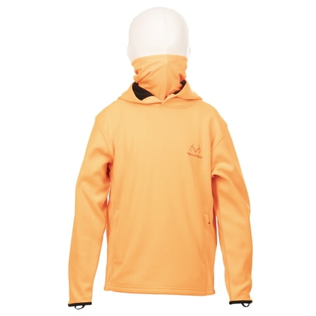 Realtree Blaze Orange Youth Performance Pullover Hoodie with Neck Gaiter
