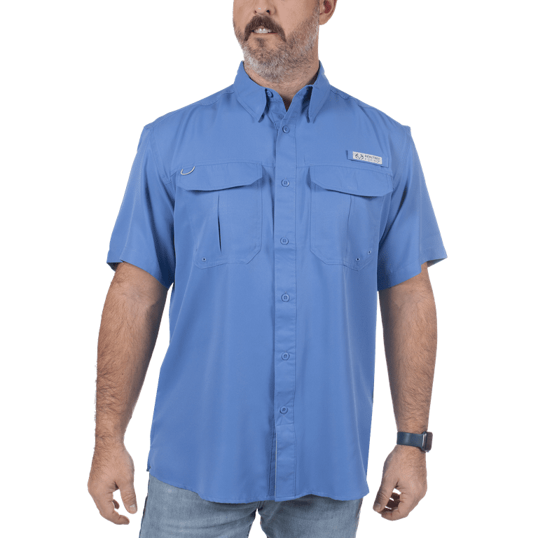 Realtree Blue Yonder Mens Short Sleeve Fishing Guide Shirt S