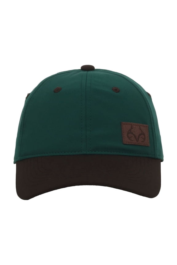 Unstructured 6-Panel Dad Hat Debossed Suede Patch Logo Cap, Dark Green, One Size