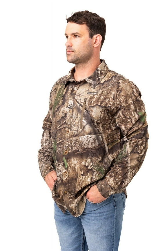 Button Down Long Sleeve Men's ing Hunting Shirt | APX Camo