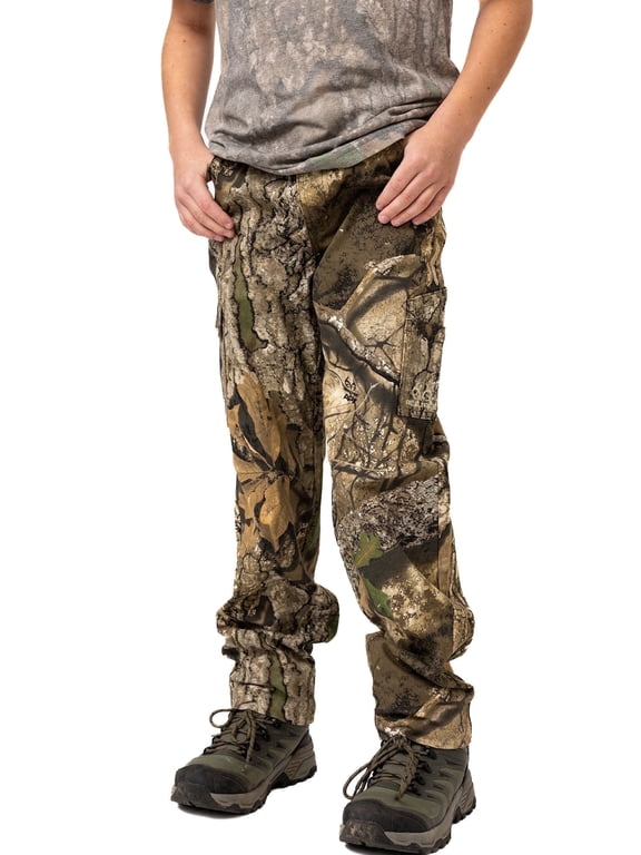 Boys Camo Hunting Pants Cargo, Multicolor, Size M
