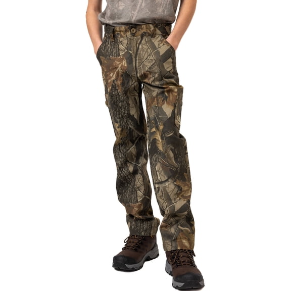 Realtree Camo 6-Pocket Cargo Hunting Pants for Youth and Kids | Durable, Lightweight Outdoor Appare | Size S-XL