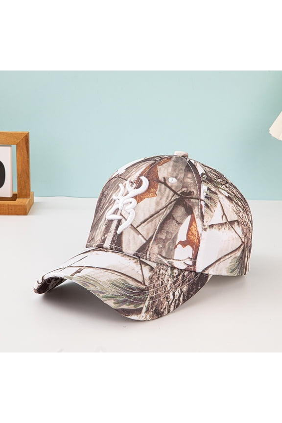 Realtree Camo Hunting Baseball Cap with Deer Logo, Adjustable Outdoor Hat-Big Tree in the Snow