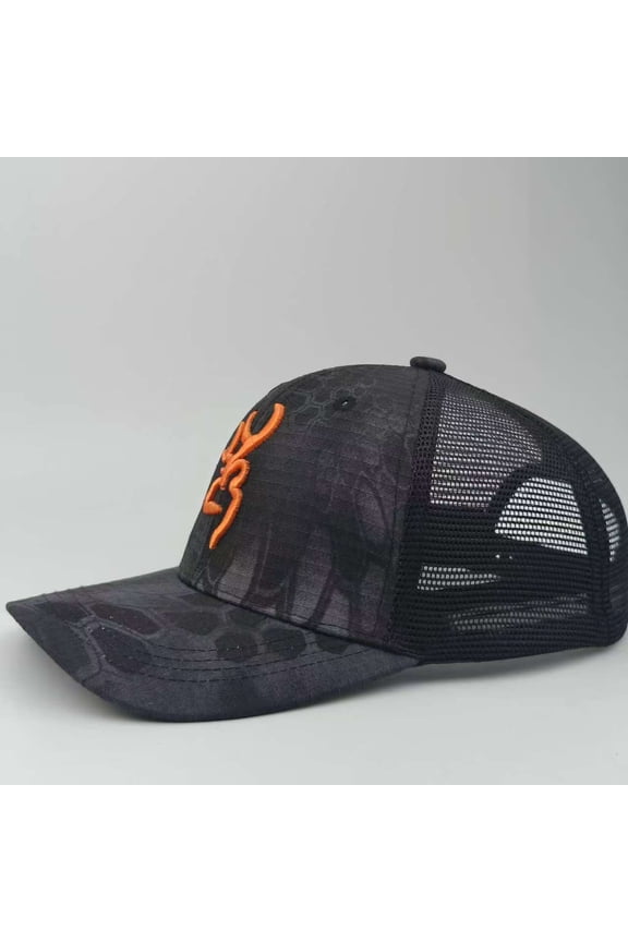 Realtree Camo Hunting Baseball Cap with Deer Logo, Adjustable Outdoor Hat-Black Python-Net