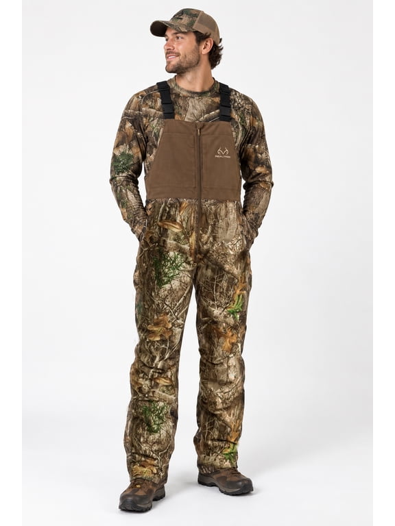Men's EDGE Camo Insulated Water-Resistant Mid-weight Hunting Bibs Size 2XL