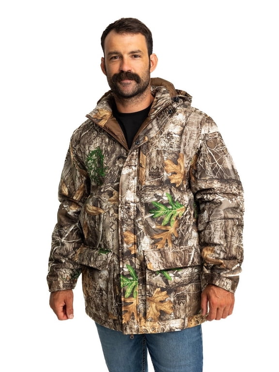 Men’s EDGE Camo Hunting Parka Jacket- Insulated, with Scent Control, 2XL