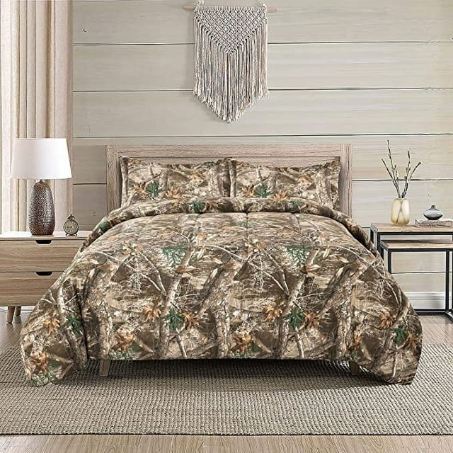Realtree Edge Camo Comforter Set Queen Size 3Piece Bedding Set Forest Woods Cabin Lodge