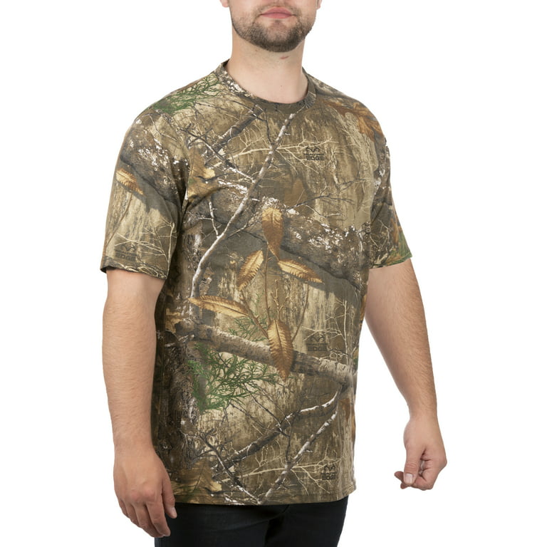 Realtree Edge Men Short Sleeve Scent Control Hunting Camouflage Tee Shirt