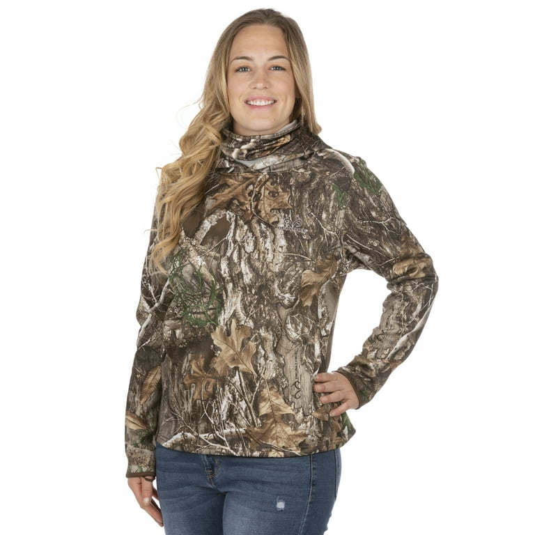 Realtree Edge Women Performance Pullover Hoodie with Neck Gaiter L Walmart
