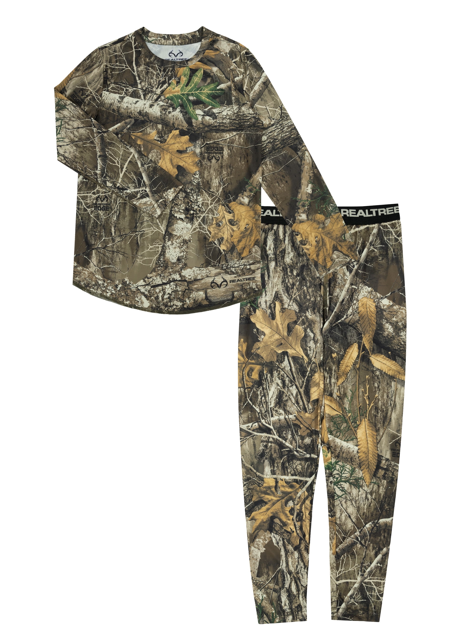 Realtree Edge Youth Performance Thermal Long Sleeve Top and Bottom Set ...