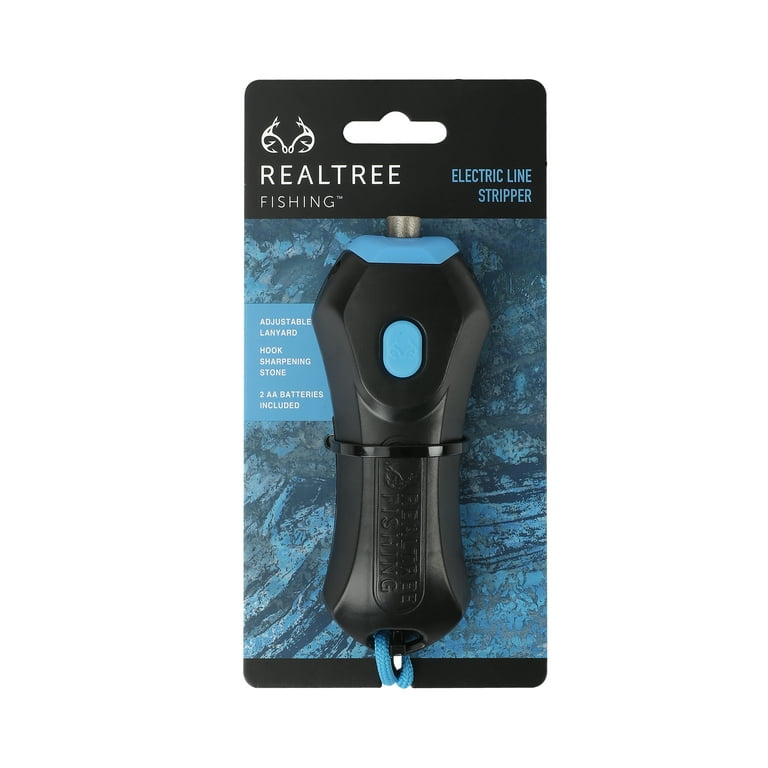 Realtree Electric Fishing Line Stripper with Grinding Stone, Black and Blue
