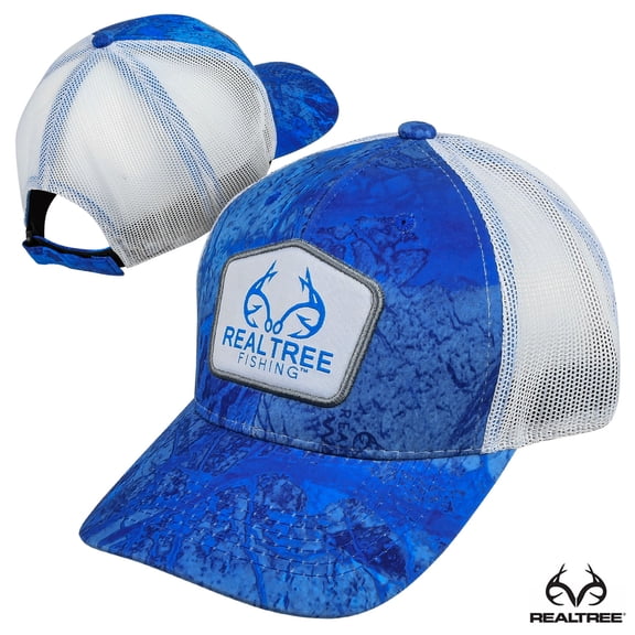 Realtree Fishing Hook Antlers Patch Meshback Cap- Wav3 Blue