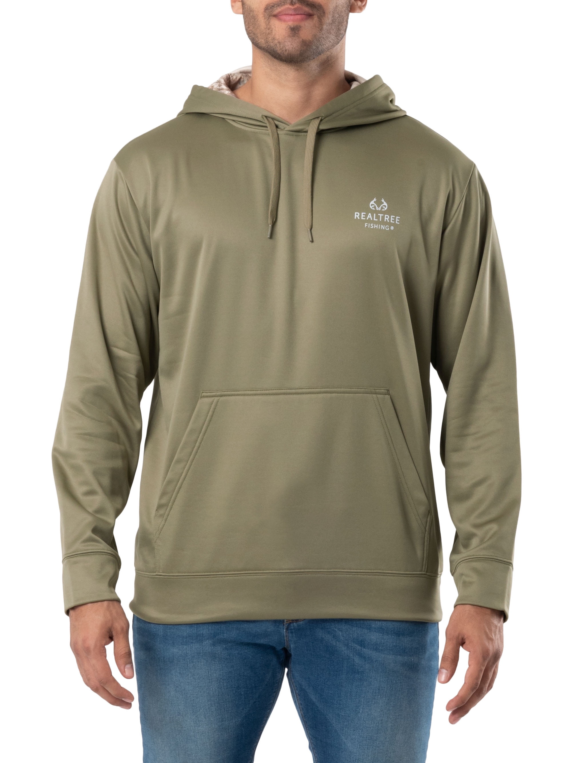 Realtree Fishing Men's Logo Performance Hoodie, Size: Medium, Green