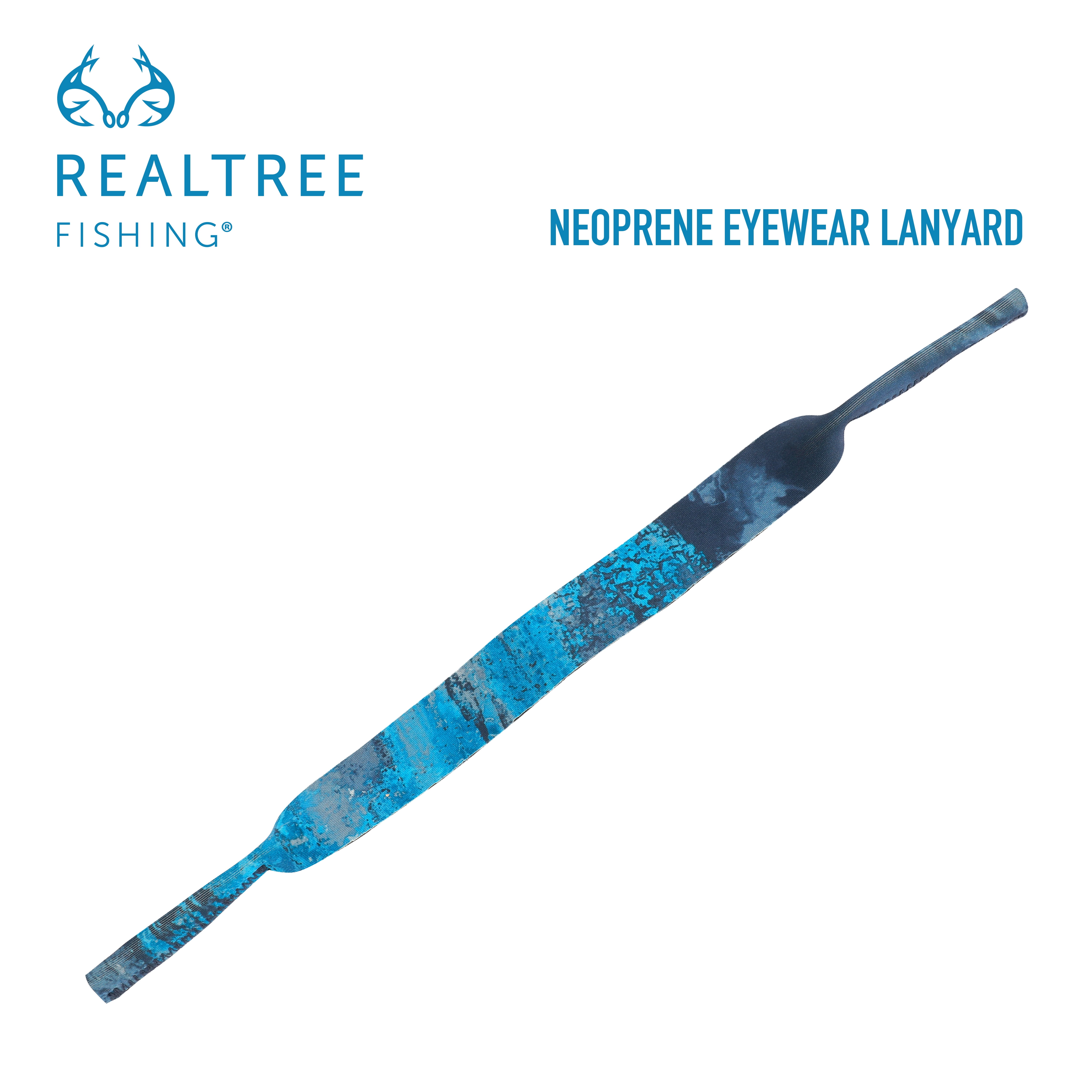 Realtree Fishing Neoprene Secure Sunglasses Retainer Blue
