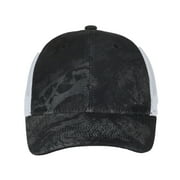 Realtree® Fishing WAV3 Black Camo Trucker Hat – Mid Profile Mesh Back Snapback, One Size