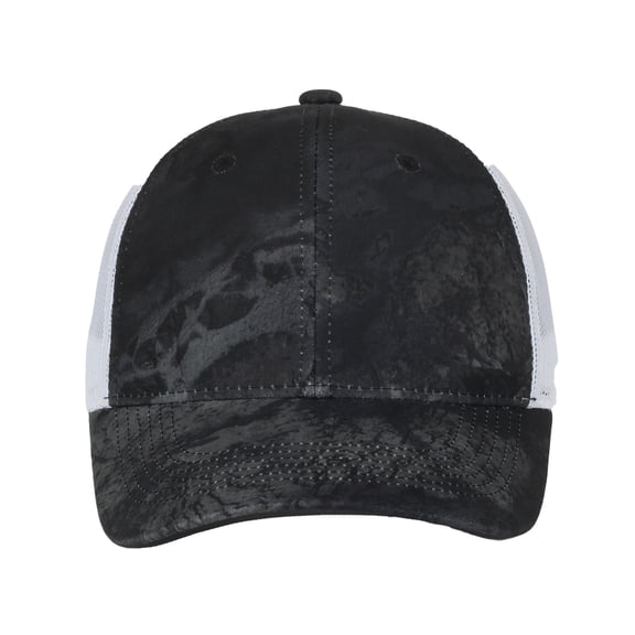 Realtree® Fishing WAV3 Black Camo Trucker Hat – Mid Profile Mesh Back Snapback, One Size