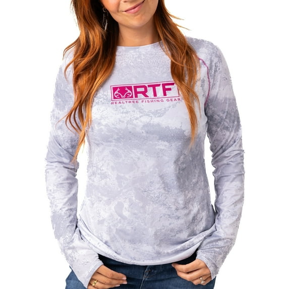 Realtree Women's WAV3 Camo Long Sleeve Fishing Shirt – UPF 50+, Moisture-Wicking, Lightweight Performance