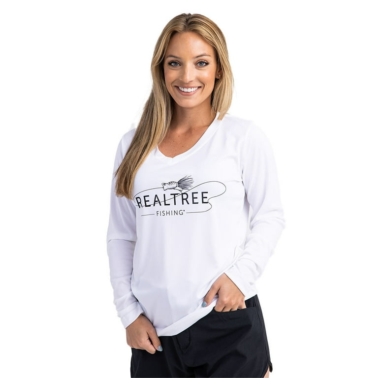 Realtree Fishing Women's Performance White Long Sleeve Shirt
