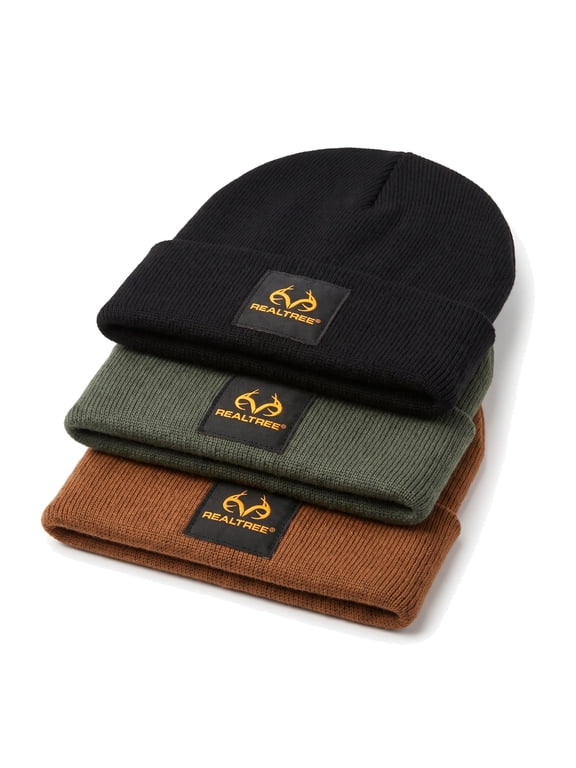 Flat Knit Beanies, 3-Pack