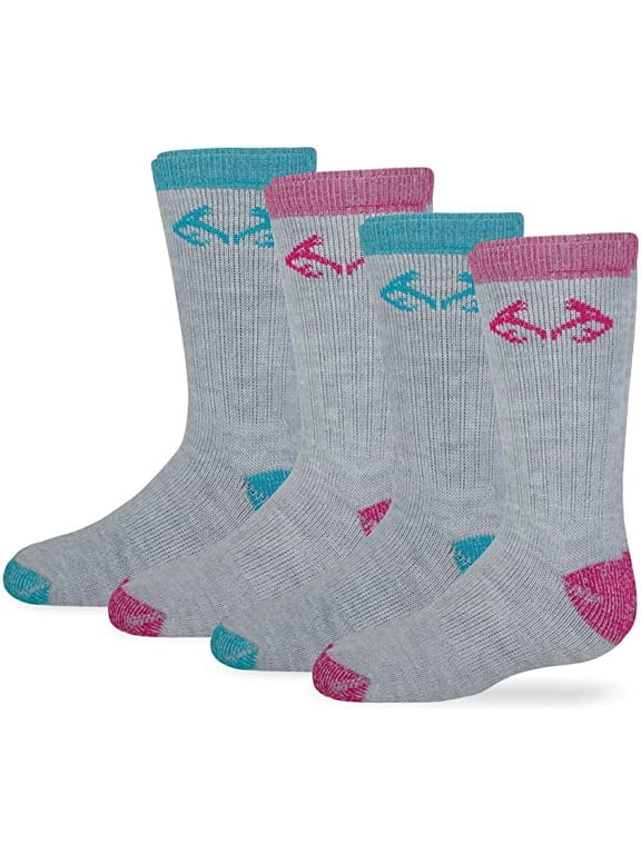 Girls Socks, 4 Pair Merino Wool Outdoor Kids Youth Boot Socks (Little Girls & Big Girls)
