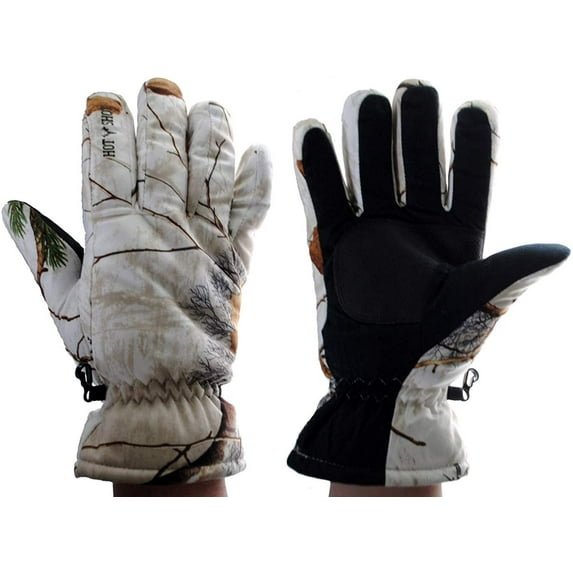 Realtree Hot Shot Mens Defender Camo Thinsulate Insulated Hunting Glove Large, Snow Camo