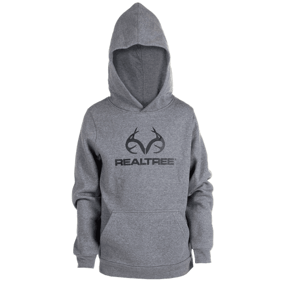 Realtree Kids Unisex Youth Pullover Hoodie, Cotton Blend - 2XL, Grey