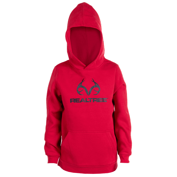 Realtree Kids Unisex Youth Pullover Hoodie, Cotton Blend - Small, Red