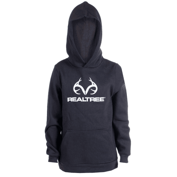 Realtree Kids Youth Pullover Hoodie, Cotton Blend - Large, Black