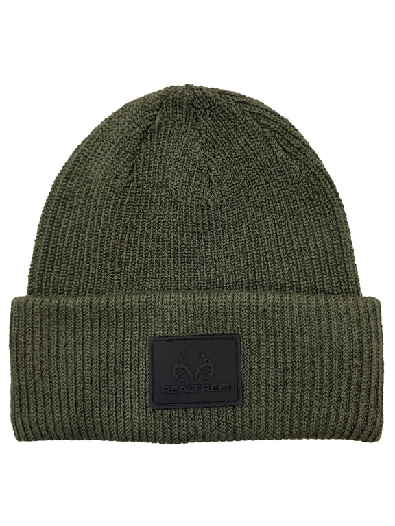 Knit Cufffed Beanie, Olive