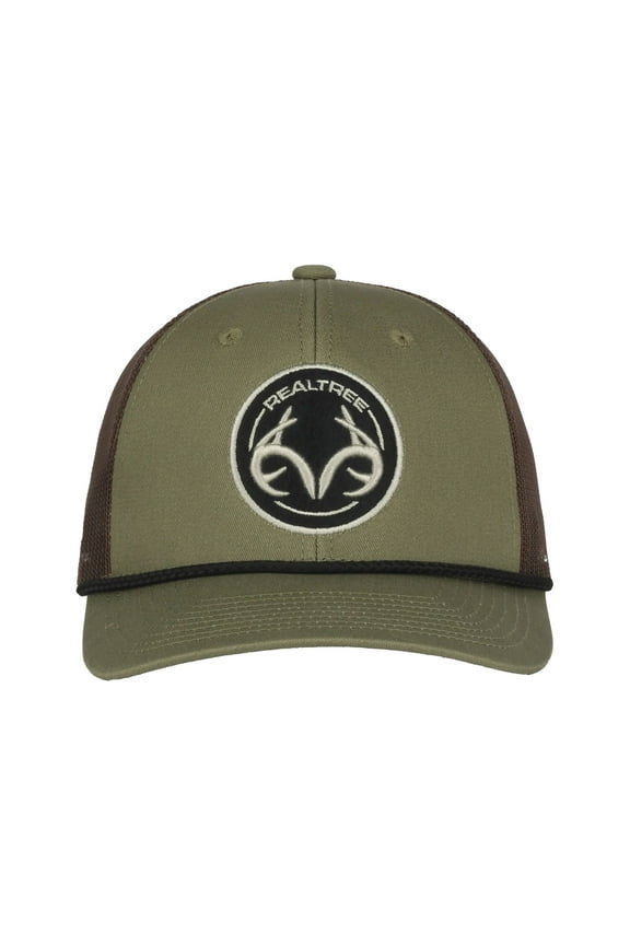 Modern Trucker Cap, Structured, Mesh Back Hunting Hat for Men, One Size, Adult, Olive Green/Brown