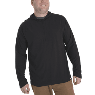 Realtree Black Men's Long Sleeve Hooded Fishing Shirt