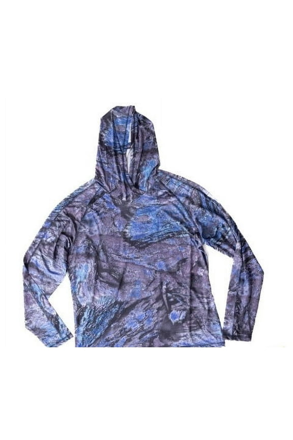 Long Sleeve Women's Purple Camo Hooded Fishing Shirt, Sun Protection, Size XS-2XL