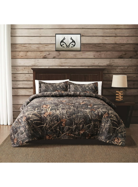Realtree Max 4 King Comforter Set 3 Pcs Camo Polycotton Fabric, Super Soft, Easy Care Percale Weave Comforter Sets for Bedroom, Hunting & Outdoor Camouflage Bedding