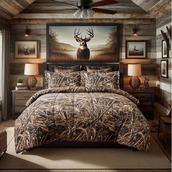 VISI-ONE Realtree Max-5 Camo Queen 3 Piece Comforter Set – All-Season Lightweight, Breathable Microfiber Bedding, Farmhouse Rustic Décor for Mancave, Cabin, Lodge, Camping, Outdoor & Modern Spaces