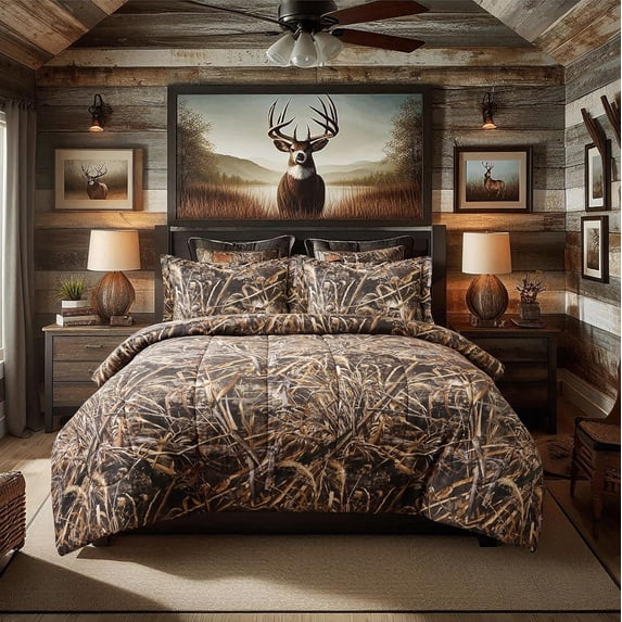 VISI-ONE Realtree Max-5 Camo Twin 2 Piece Comforter Set – All-Season Lightweight Microfiber Bedding, Farmhouse Décor, Rustic Unisex Style for Mancave, Cabin, Lodge, RV, Camping, and Outdoor Adventure