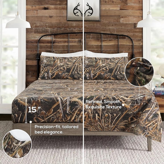 VISI-ONE RealTree Max-5 Twin Camo 3 Piece Microfiber Sheet Set – Unisex Bedding for Kids, Toddler & Teen, Perfect for Little Hunter, Outdoor Explorer & Nature Lover Bedroom with Adventure-Ready Style