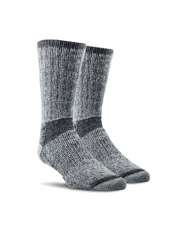, Men's 2-Pair Thermal with Polygiene for Odor Protection (Gray, Size Medium)