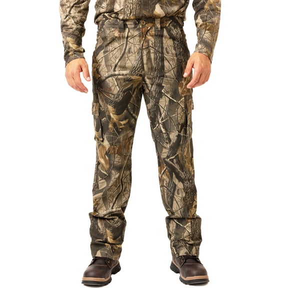 Realtree Men’s Cargo Hunting Pants , Slim Fit, Straight Leg, Hardwoods Camo, L