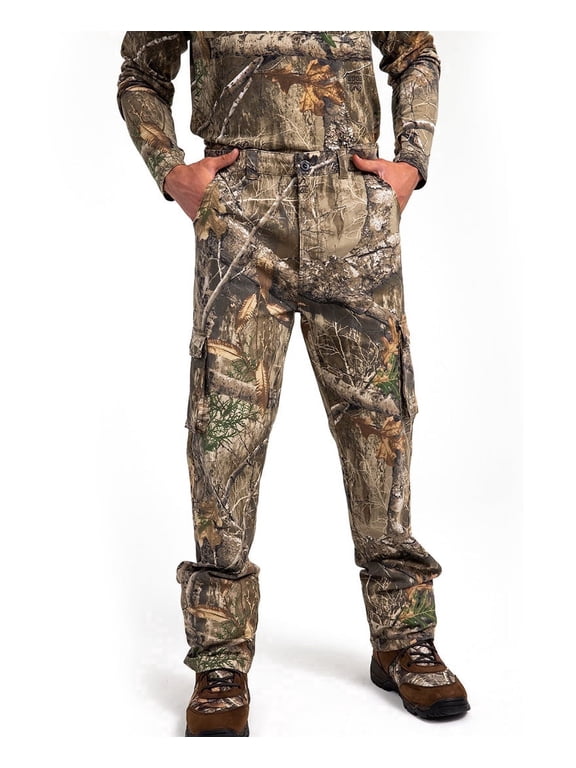 Men’s Hunting 6-Pocket Cargo Pants, EDGE camo, Slim Fit, Straight Leg | L