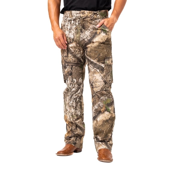 Realtree Men’s Hunting 6-Pocket Cargo Pants, APX Camo, Slim Fit, Straight Leg | XL