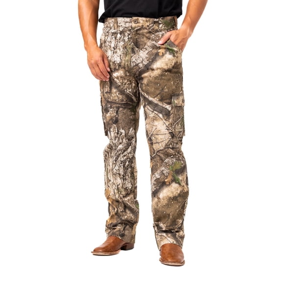 Realtree Men’s Hunting 6-Pocket Cargo Pants, APX Camo, Slim Fit, Straight Leg | XL