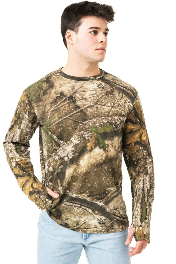 Men's Long Sleeve Camo Hunting Bamboo Shirt, Realtree APX, Sizes S-5XL