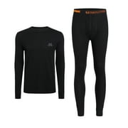 Realtree Grand Canyon Baselayers for Men, Recycled Cotton Blend Thermal Top and Pant Set, 2-Piece