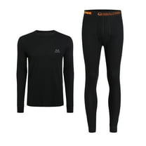 Realtree Grand Canyon Baselayers for Men, Recycled Cotton Blend Thermal Top and Pant Set, 2-Piece