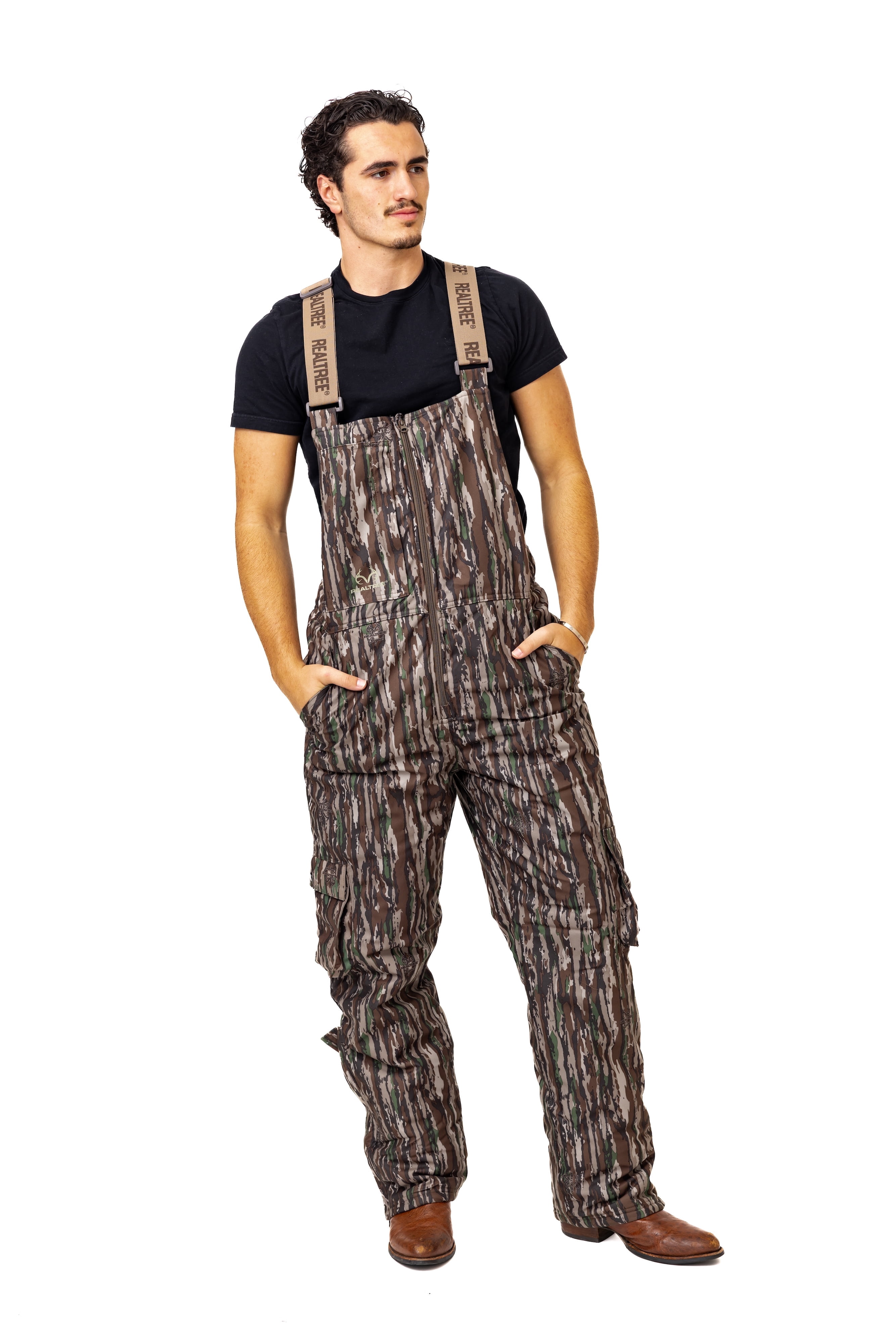 Realtree Men's Big Game Insulated Bibs - Realtree Camo for Extreme Hunting Comfort